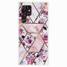 For Samaung Galaxy S22 Ultra 5G Marble Pattern Shockproof TPU Phone Case(Rhombus Rose) - 1