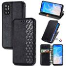For Doogee N40 Pro Cubic Grid Pressed Horizontal Flip Magnetic Leather Case with Holder & Card Slots & Wallet(Black) - 1