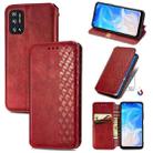 For Doogee N40 Pro Cubic Grid Pressed Horizontal Flip Magnetic Leather Case with Holder & Card Slots & Wallet(Red) - 1