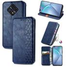 For Infinix Zero 8 Cubic Grid Pressed Horizontal Flip Magnetic Leather Case with Holder & Card Slots & Wallet(Blue) - 1