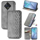 For Infinix Zero 8 Cubic Grid Pressed Horizontal Flip Magnetic Leather Case with Holder & Card Slots & Wallet(Grey) - 1