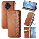 For Infinix Zero 8 Cubic Grid Pressed Horizontal Flip Magnetic Leather Case with Holder & Card Slots & Wallet(Brown) - 1