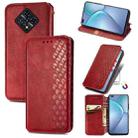 For Infinix Zero 8 Cubic Grid Pressed Horizontal Flip Magnetic Leather Case with Holder & Card Slots & Wallet(Red) - 1