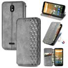 For Vodafone Smart E11 Cubic Grid Pressed Horizontal Flip Magnetic Leather Case with Holder & Card Slots & Wallet(Grey) - 1