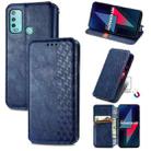 For Wiko Power U30 Cubic Grid Pressed Horizontal Flip Magnetic Leather Case with Holder & Card Slots & Wallet(Blue) - 1