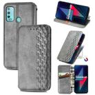 For Wiko Power U30 Cubic Grid Pressed Horizontal Flip Magnetic Leather Case with Holder & Card Slots & Wallet(Grey) - 1