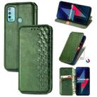 For Wiko Power U30 Cubic Grid Pressed Horizontal Flip Magnetic Leather Case with Holder & Card Slots & Wallet(Green) - 1