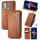 For Wiko Power U30 Cubic Grid Pressed Horizontal Flip Magnetic Leather Case with Holder & Card Slots & Wallet(Brown) - 1