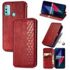 For Wiko Power U30 Cubic Grid Pressed Horizontal Flip Magnetic Leather Case with Holder & Card Slots & Wallet(Red) - 1