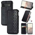For Google Pixel 6 Cubic Grid Pressed Horizontal Flip Magnetic Leather Case with Holder & Card Slots & Wallet(Black) - 1
