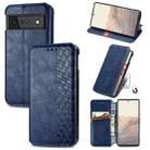 For Google Pixel 6 Cubic Grid Pressed Horizontal Flip Magnetic Leather Case with Holder & Card Slots & Wallet(Blue) - 1