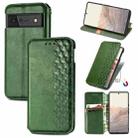 For Google Pixel 6 Cubic Grid Pressed Horizontal Flip Magnetic Leather Case with Holder & Card Slots & Wallet(Green) - 1