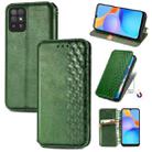 For Honor Play 5T Youth Cubic Grid Pressed Horizontal Flip Magnetic Leather Case with Holder & Card Slots & Wallet(Green) - 1