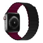 Silicone Magnetic Integrated Short Strap Watch Band For Apple Watch Series 8&7 41mm / SE 2&6&SE&5&4 40mm / 3&2&1 38mm(Black Wine Red) - 1