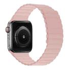 Silicone Magnetic Integrated Short Strap Watch Band For Apple Watch Series 8&7 45mm / SE 2&6&SE&5&4 44mm / 3&2&1 42mm(Pink) - 1