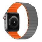 Silicone Magnetic Integrated Short Strap Watch Band For Apple Watch Series 8&7 45mm / SE 2&6&SE&5&4 44mm / 3&2&1 42mm(Grey Orange) - 1