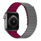 Silicone Magnetic Integrated Short Strap Watch Band For Apple Watch Series 8&7 45mm / SE 2&6&SE&5&4 44mm / 3&2&1 42mm(Grey Wine Red) - 1