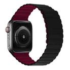 Silicone Magnetic Integrated Long Strap Watch Band For Apple Watch Series 9&8&7 41mm / SE 3&SE 2&6&SE&5&4 40mm / 3&2&1 38mm(Black Wine Red) - 1