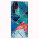 For Samaung Galaxy S22 Ultra 5G Abstract Marble Pattern TPU Phone Protective Case(Blue) - 1