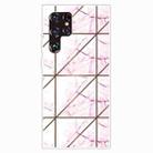 For Samaung Galaxy S22 Ultra 5G Abstract Marble Pattern TPU Phone Protective Case(Pink) - 1