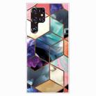 For Samaung Galaxy S22 Ultra 5G Abstract Marble Pattern TPU Phone Protective Case(Honeycomb Color) - 1