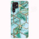 For Samaung Galaxy S22 Ultra 5G Abstract Marble Pattern TPU Phone Protective Case(Green) - 1