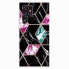 For Samaung Galaxy S22 Ultra 5G Abstract Marble Pattern TPU Phone Protective Case(Purple Black) - 1