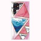 For Samaung Galaxy S22 Ultra 5G Abstract Marble Pattern TPU Phone Protective Case(Blue Red Triangle) - 1