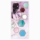 For Samaung Galaxy S22 Ultra 5G Abstract Marble Pattern TPU Phone Protective Case(Color Hexagon) - 1