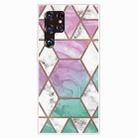 For Samaung Galaxy S22 Ultra 5G Abstract Marble Pattern TPU Phone Protective Case(Green Purple) - 1