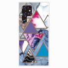 For Samaung Galaxy S22 Ultra 5G Abstract Marble Pattern TPU Phone Protective Case(Colored Triangles) - 1