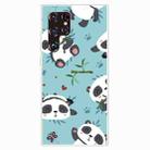 For Samaung Galaxy S22 Ultra 5G Painted Pattern High Transparent TPU Phone Case(Smiling Panda) - 1