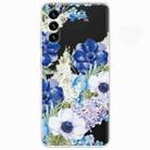 For Samsung Galaxy A13 5G Painted Pattern High Transparent TPU Phone Case(Blue White Roses) - 1