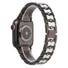 Big Diamond Three-bead Steel Strap Watch Band For Apple Watch Series 8&7 41mm / SE 2&6&SE&5&4 40mm / 3&2&1 38mm(Black+White) - 1