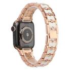 Big Diamond Three-bead Steel Strap Watch Band For Apple Watch Series 8&7 41mm / SE 2&6&SE&5&4 40mm / 3&2&1 38mm(Rose Gold+White) - 1