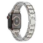 Big Diamond Three-bead Steel Strap Watch Band For Apple Watch Ultra 49mm / Series 8&7 45mm / SE 2&6&SE&5&4 44mm / 3&2&1 42mm(Silver+White) - 1
