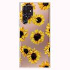 For Samaung Galaxy S22 Ultra 5G Painted Pattern Transparent TPU Phone Case(Yellow Chrysanthemum) - 1