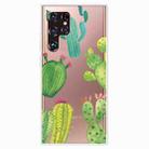 For Samaung Galaxy S22 Ultra 5G Painted Pattern High Transparent TPU Phone Case(Cactus) - 1