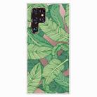 For Samaung Galaxy S22 Ultra 5G Painted Pattern High Transparent TPU Phone Case(Banana Leaf) - 1