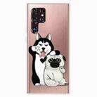 For Samaung Galaxy S22 Ultra 5G Painted Pattern High Transparent TPU Phone Case(Selfie Dog) - 1