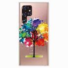 For Samaung Galaxy S22 Ultra 5G Painted Pattern High Transparent TPU Phone Case(Oil Painting Tree) - 1