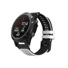 For Garmin Fenix 6 Two-color Silicone Strap Watch Band(White Black) - 1