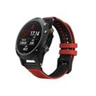 For Garmin Fenix 6 Two-color Silicone Strap Watch Band(Red Black) - 1