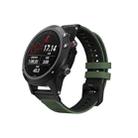 For Garmin Fenix 6 Two-color Silicone Strap Watch Band(Army Green Black) - 1