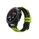 For Garmin Fenix 6 Two-color Silicone Strap Watch Band(Lime Green Black) - 1