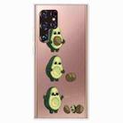 For Samaung Galaxy S22 Ultra 5G Painted Pattern High Transparent TPU Phone Case(Avocado) - 1