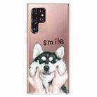 For Samaung Galaxy S22 Ultra 5G Painted Pattern High Transparent TPU Phone Case(Pinch Face Dog) - 1