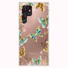 For Samaung Galaxy S22 Ultra 5G Painted Pattern High Transparent TPU Phone Case(Golden Butterflies) - 1