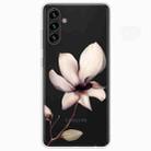 For Samsung Galaxy A13 5G Painted Pattern High Transparent TPU Phone Case(Lotus) - 1