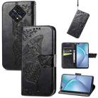 For Infinix Zero 8 Butterfly Love Flowers Embossed Horizontal Flip Leather Case with Holder & Card Slots & Wallet & Lanyard(Black) - 1